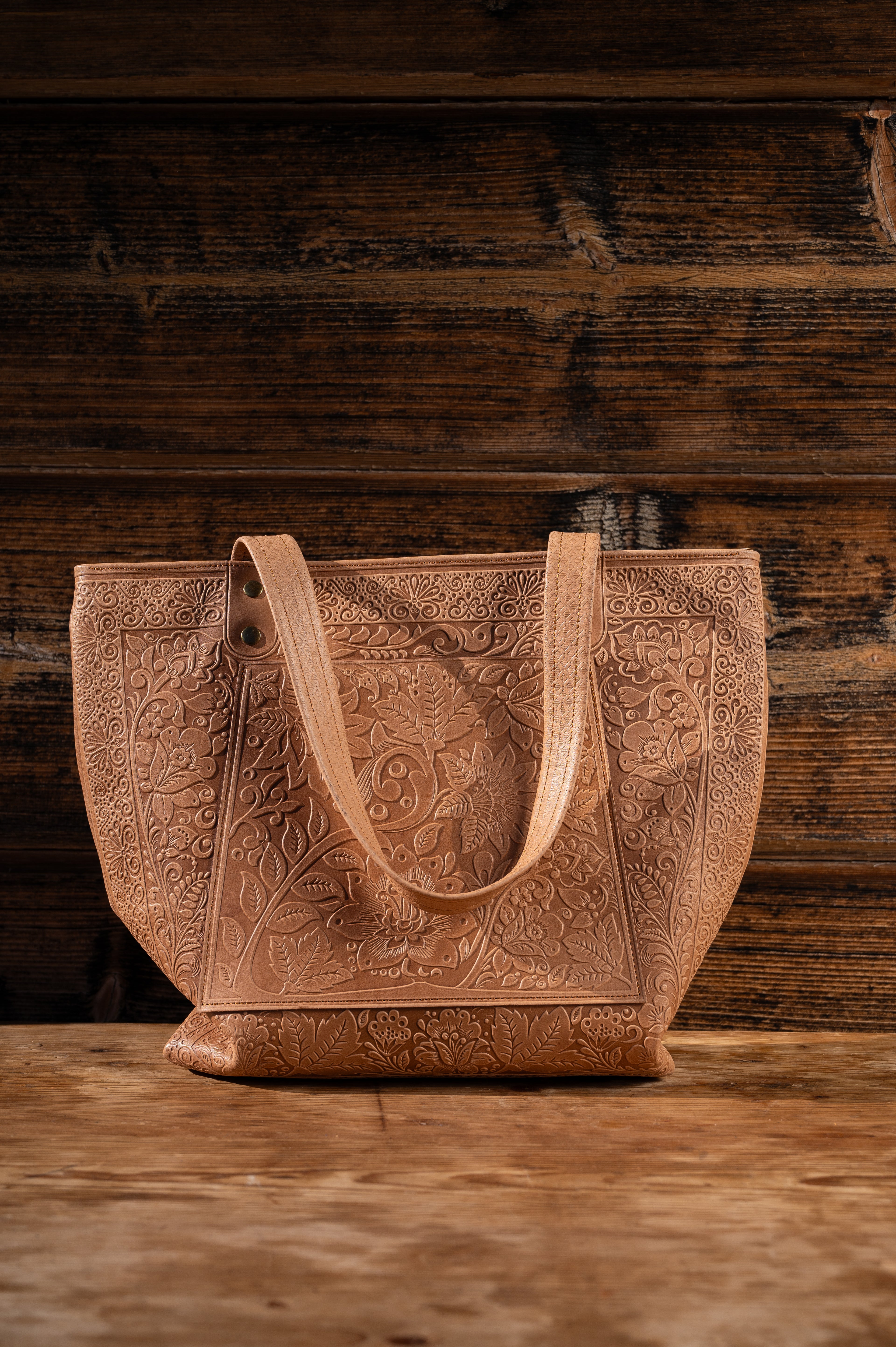 Leather bag “Flower Shopper”