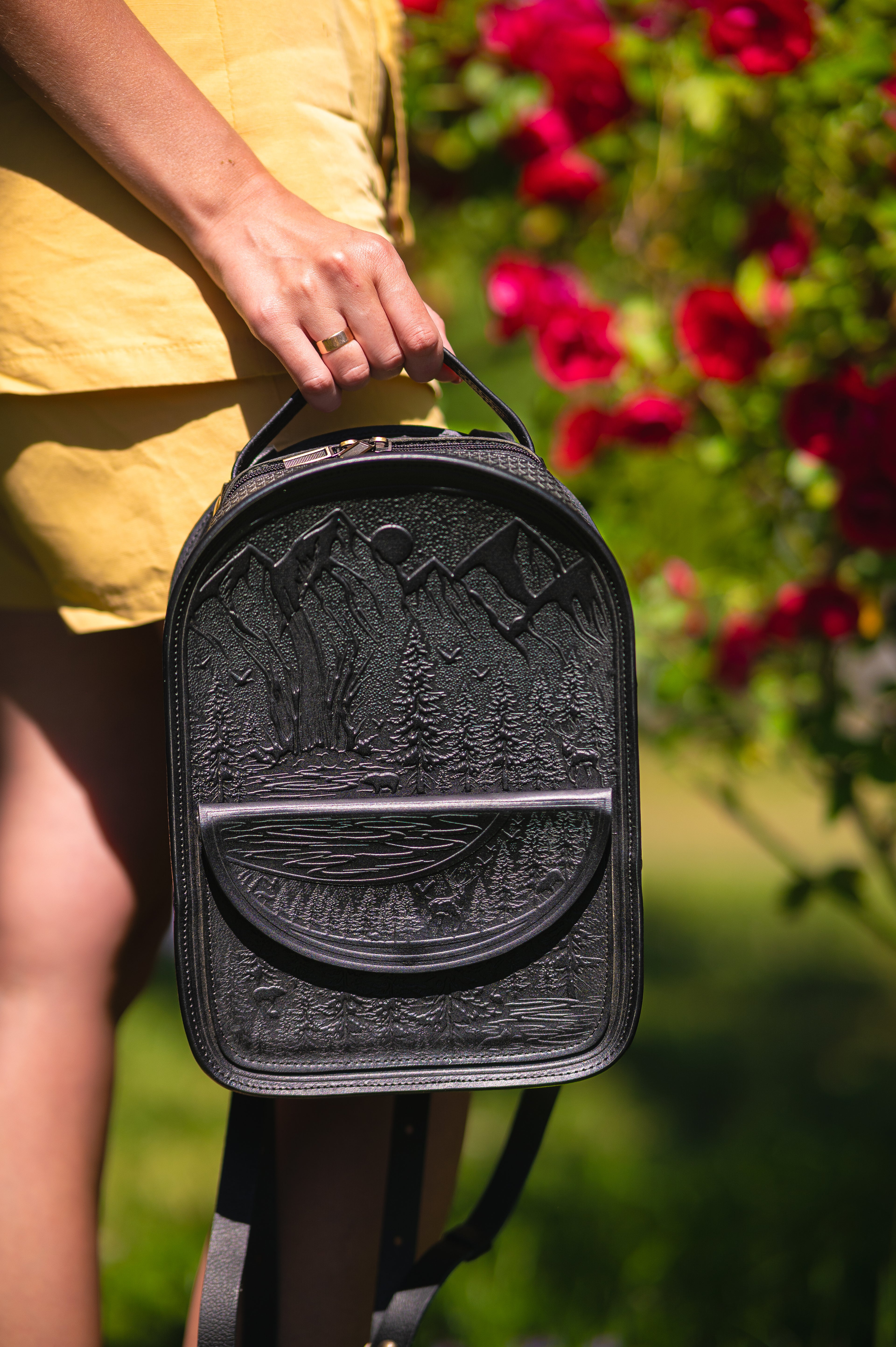 Leather backpack “Landscape”