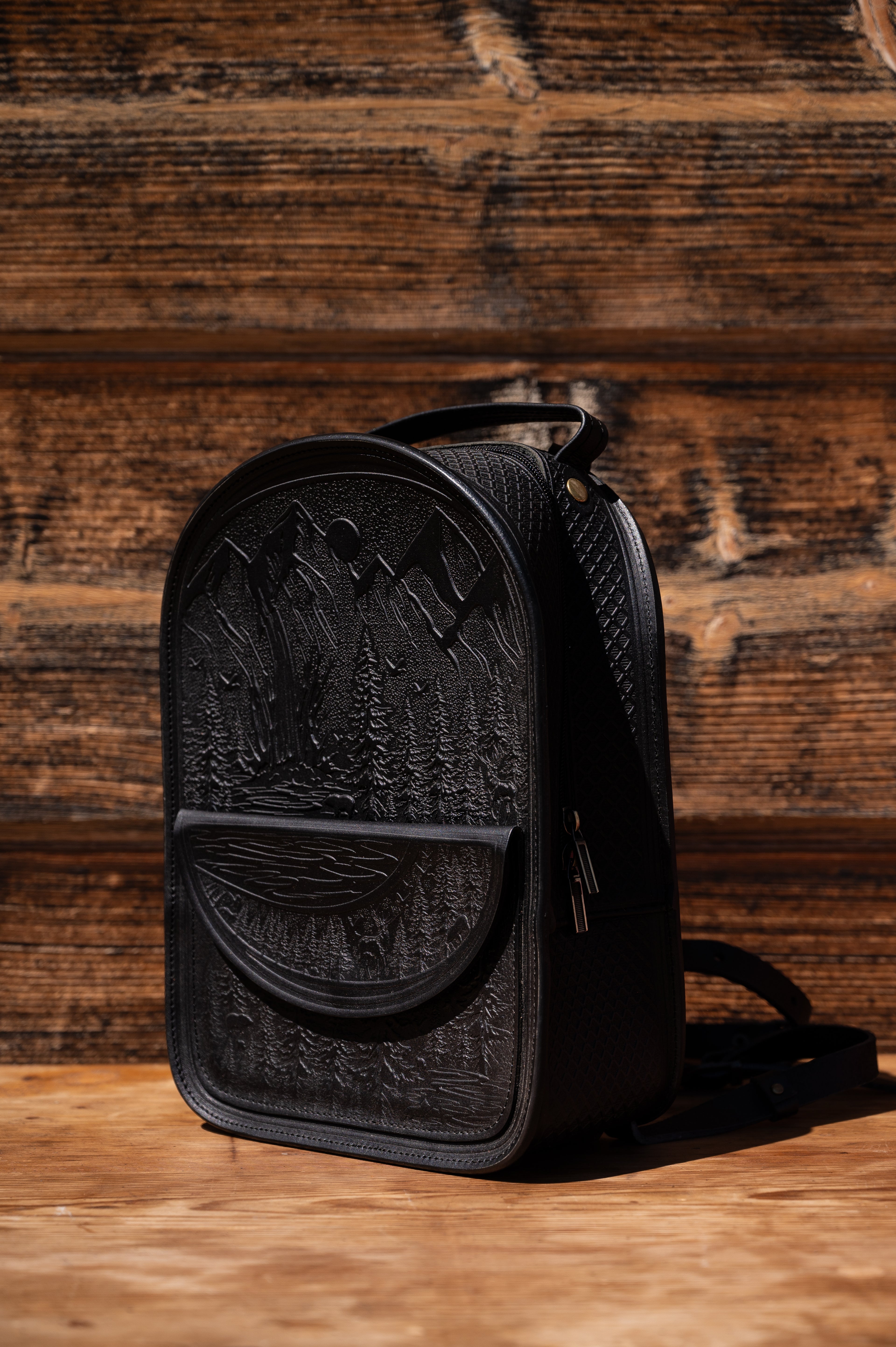 Leather backpack “Landscape”